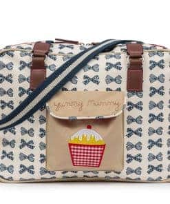 Bolso para pañales Pink Lining, Yummy Mummy (Navy Bows)
