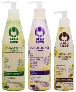 Set de Champú, Acondicionador y Crema Leave-In Afro Love �