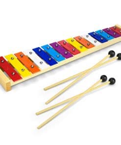 CeleMoon Xilófono de Madera Natural de 15 Tonos para Niños