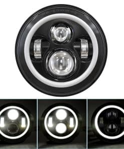 Faros LED de 7 pulgadas BICYACO DOT con halo blanco para