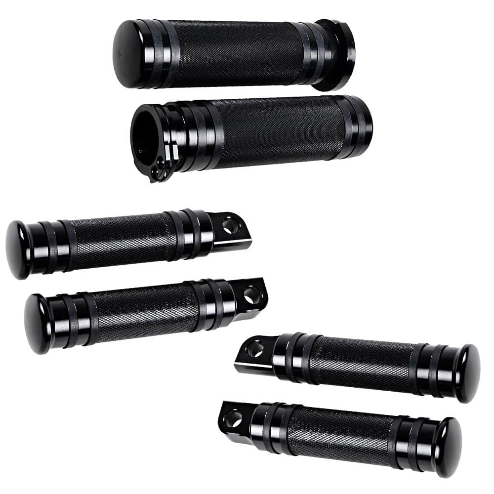 Juego de Reposapiés Delanteros y Traseros CNC Negros +