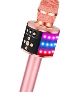 Micrófono de Karaoke Inalámbrico BONAOK con Luces LED,