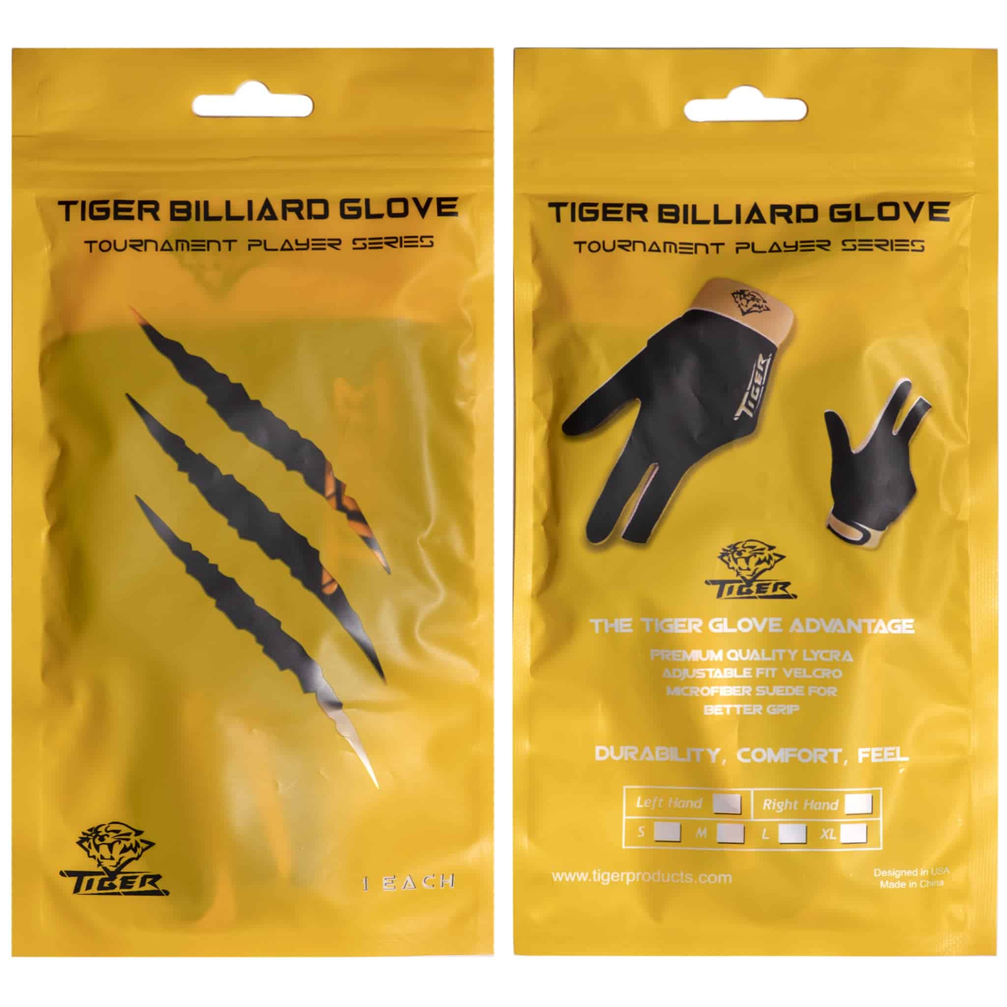 Guante de Billar TIGER - para Mano Izquierda (Talla X-Large) - Imagen 7