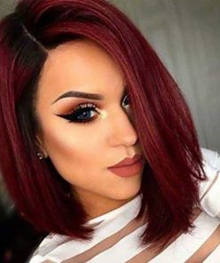 Peluca Choshim Ombre Color 1B 99J Bob Corto de Encaje