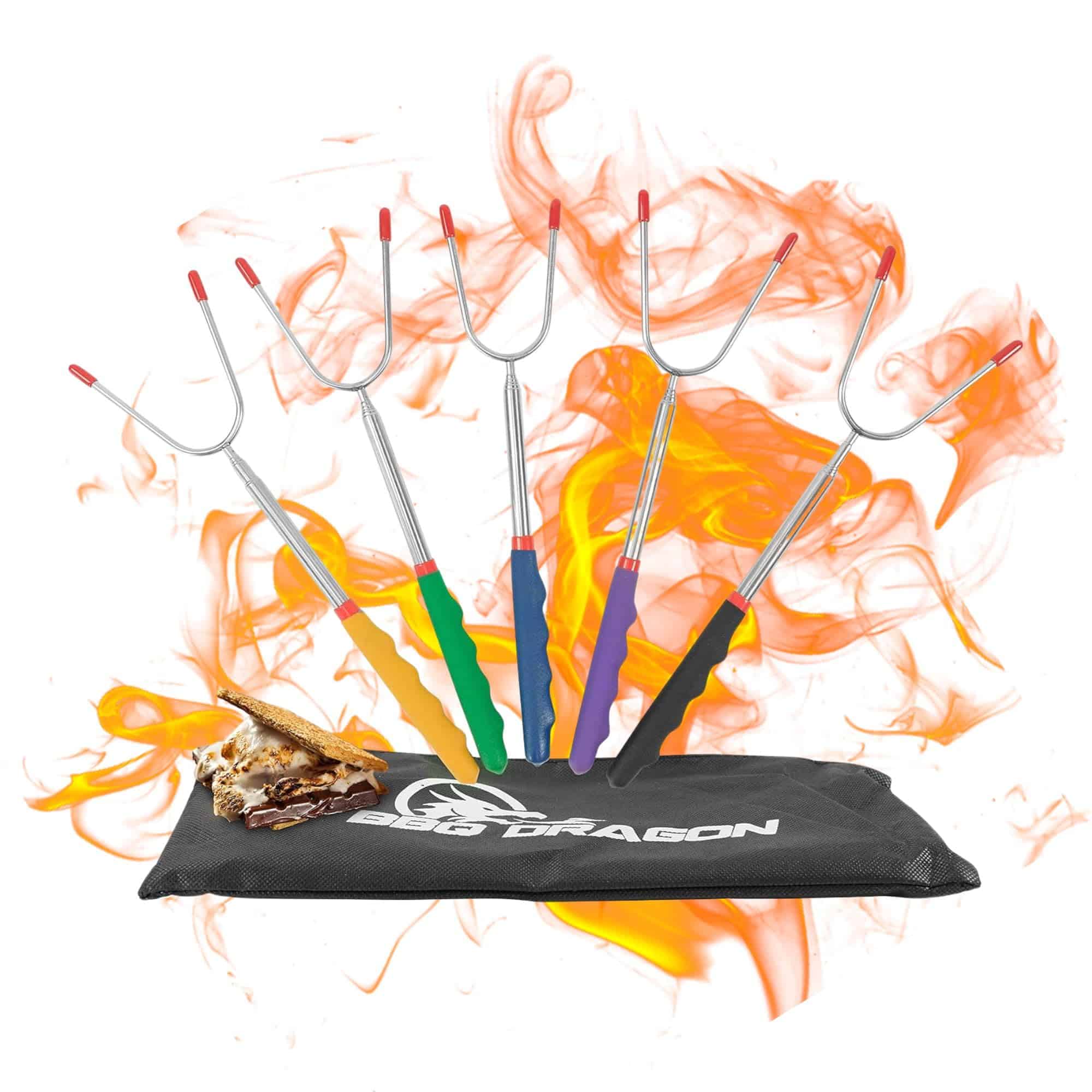 Kit de Smores BBQ Dragon - 5 Palos Extra Largos para Fire