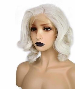 ANOGOL Hair Cap+ Peluca Frontal de Encaje Rubio Platino