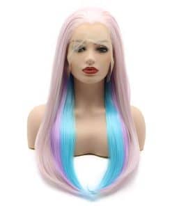 Pelucas Frontales de Encaje Sintético Realistas Largas y