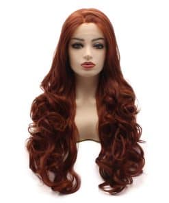 Pelucas Frontales de Encaje Sintético -Vino Rojo