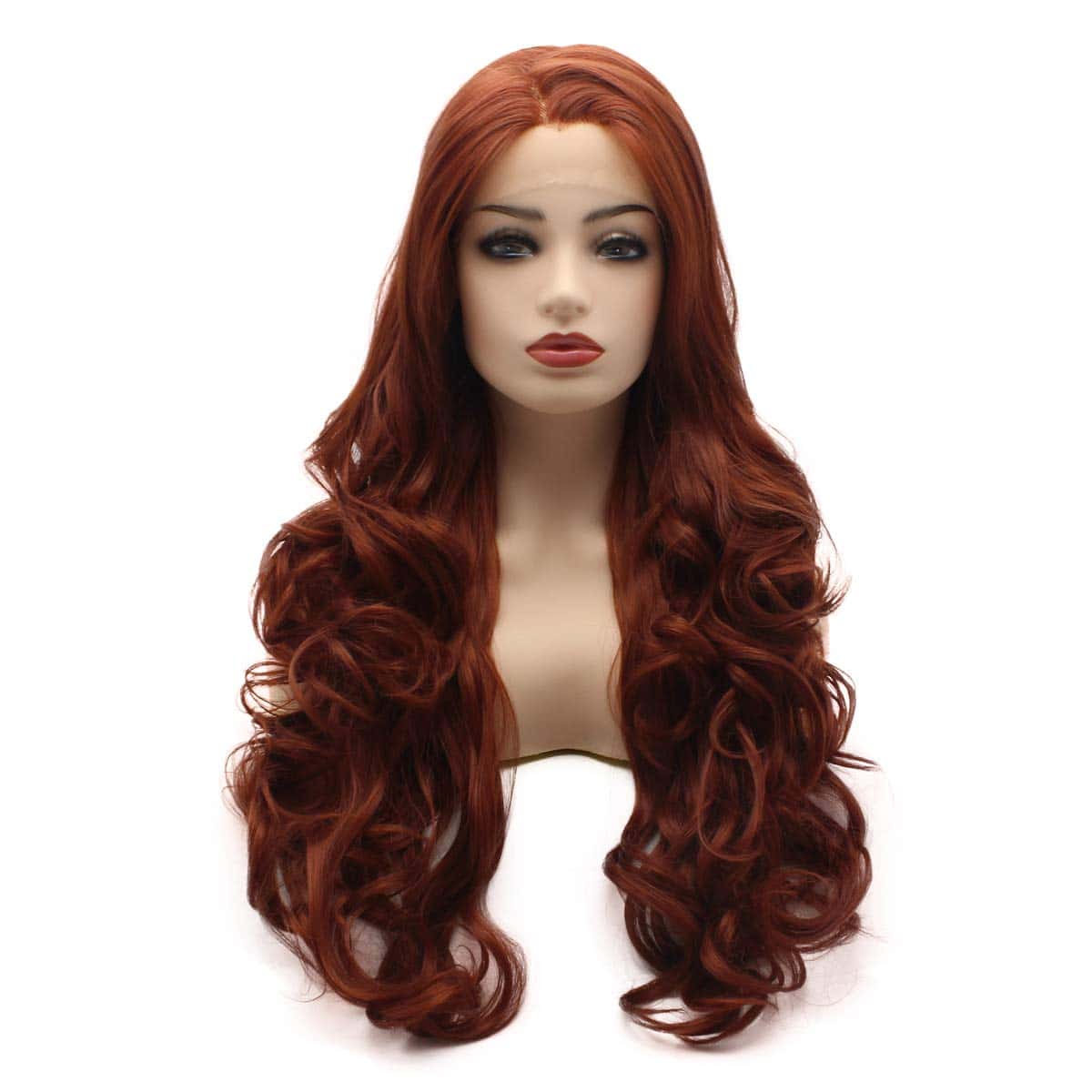 Pelucas Frontales de Encaje Sintético -Vino Rojo