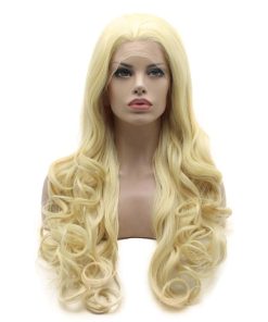 Pelucas Onduladas Largas 26 pulgadas Rubio Claro Resistente