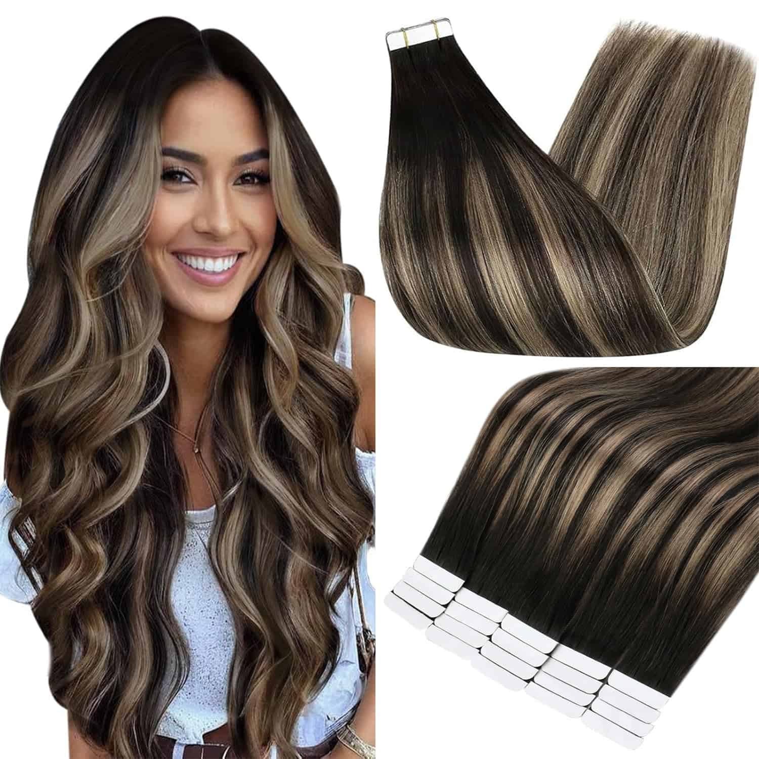 Extensiones de Cabello Humano Full Shine Tape in 16