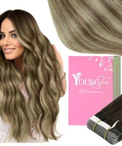 YoungSee Extensiones de Cabello en Tape de Cabello Humano