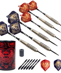 Set de 6 Dardos de Punta de Acero SHOT TAKER -Rojo Calavera