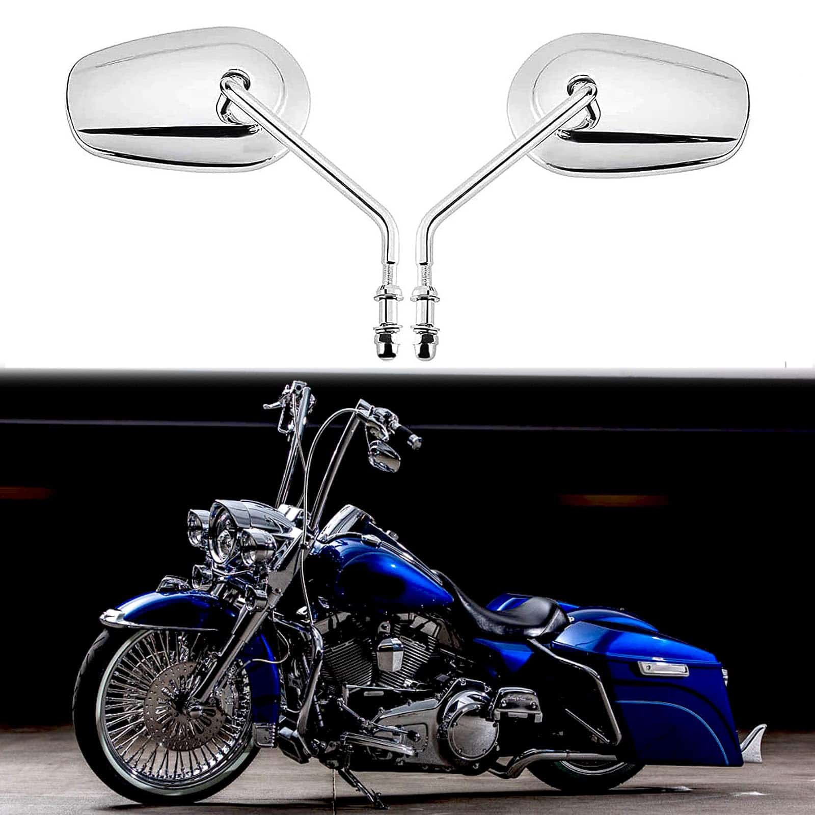 Espejos retrovisores laterales de 8 mm cromados para