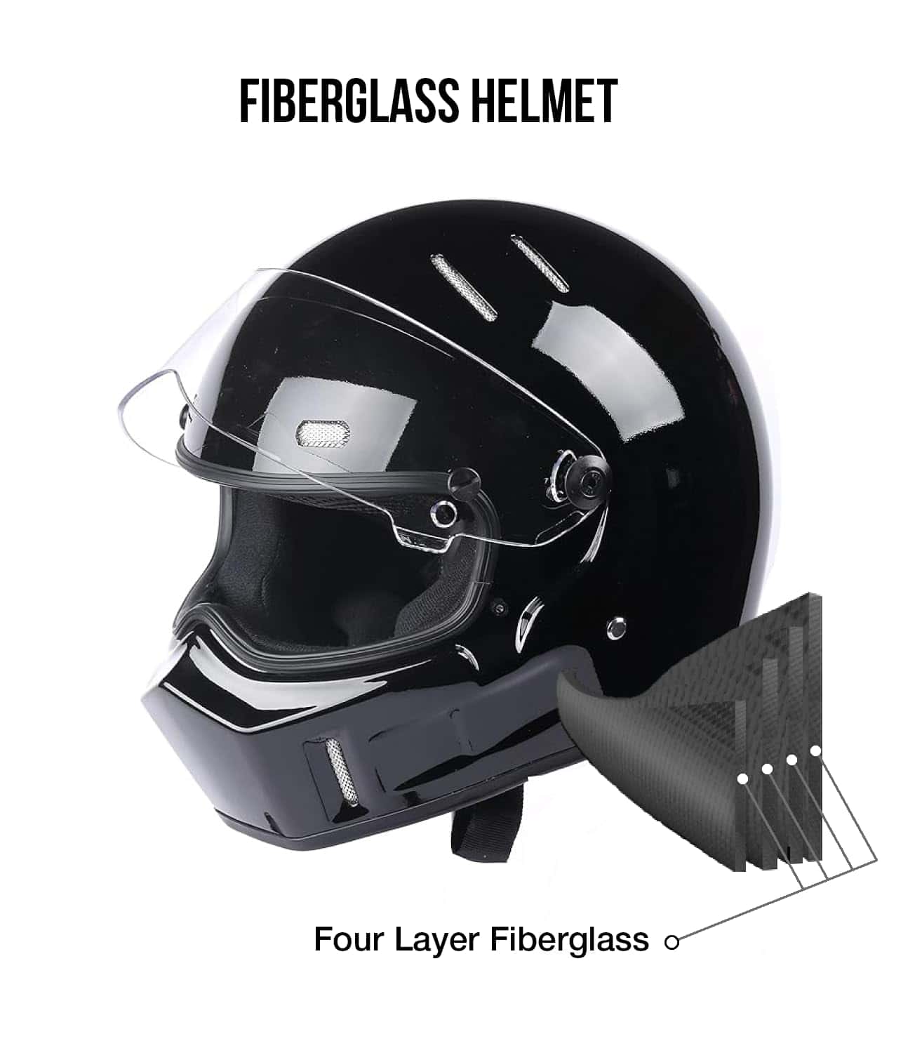 Casco de motocicleta integral CRG de fibra de vidrio para - Imagen 6