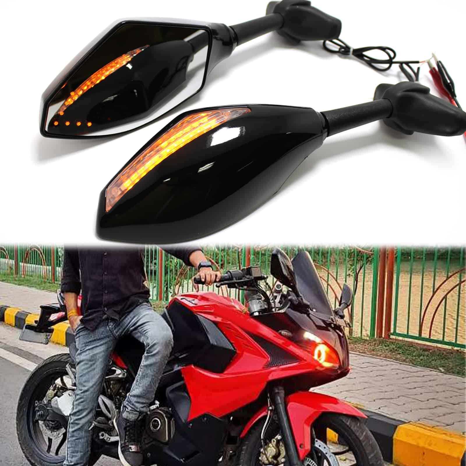 Espejos Retrovisores Laterales para Motocicleta con