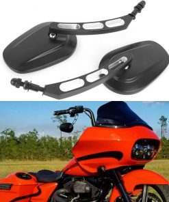 Espejo lateral de motocicleta de 8 mm negro con estilo