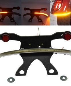 HDBUBALUS Luz trasera LED con soporte de matrícula ámbar
