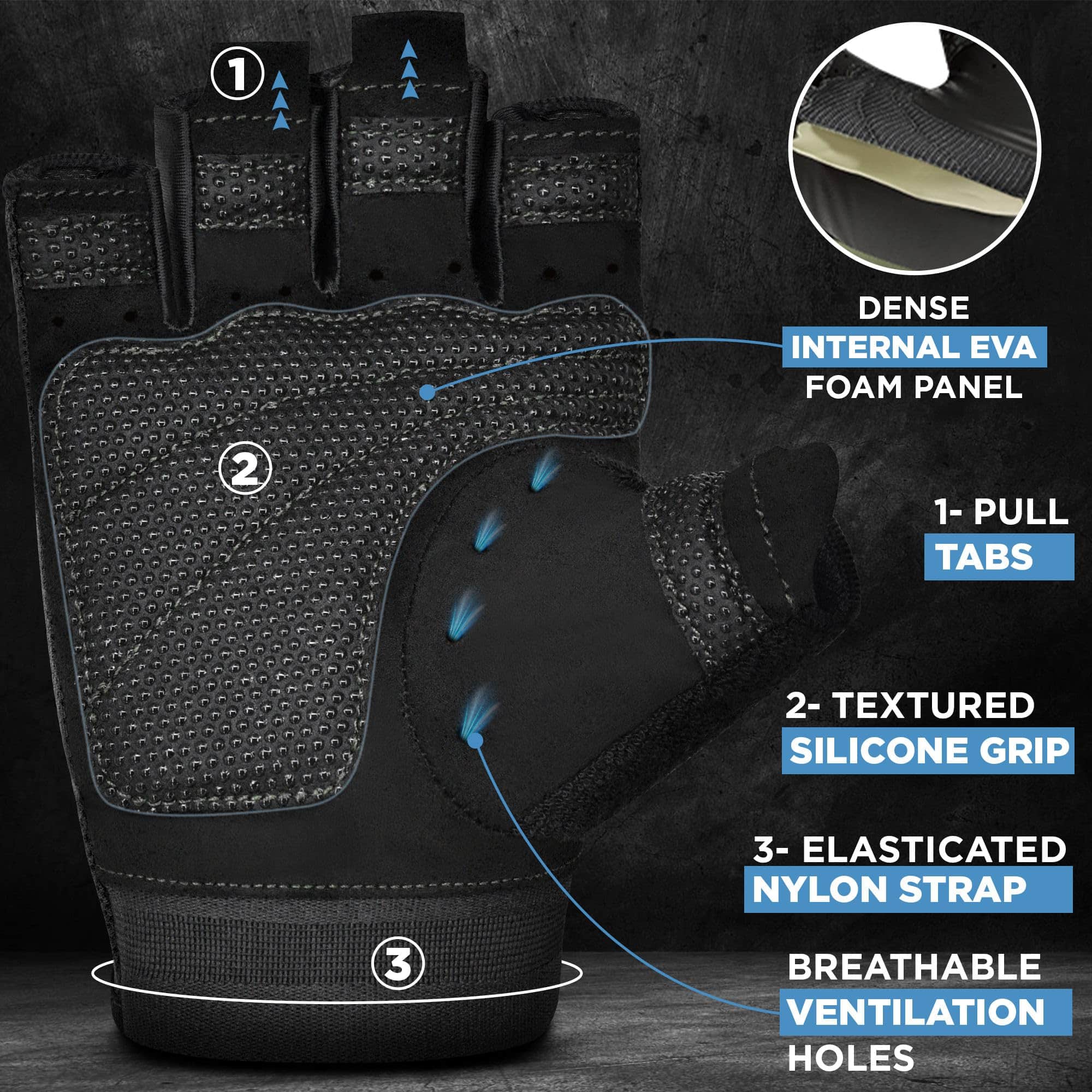 Guantes de Levantamiento de Pesas RDX Gimnasio Fitness - Imagen 5