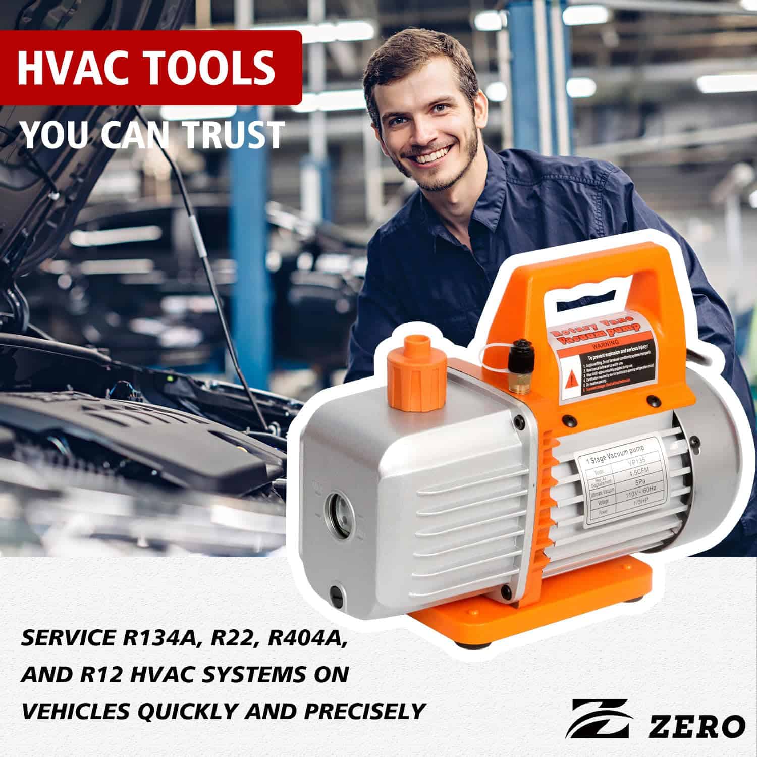 Juego de bomba de vacío de aire acondicionado Z 110V 1/4HP - Imagen 3