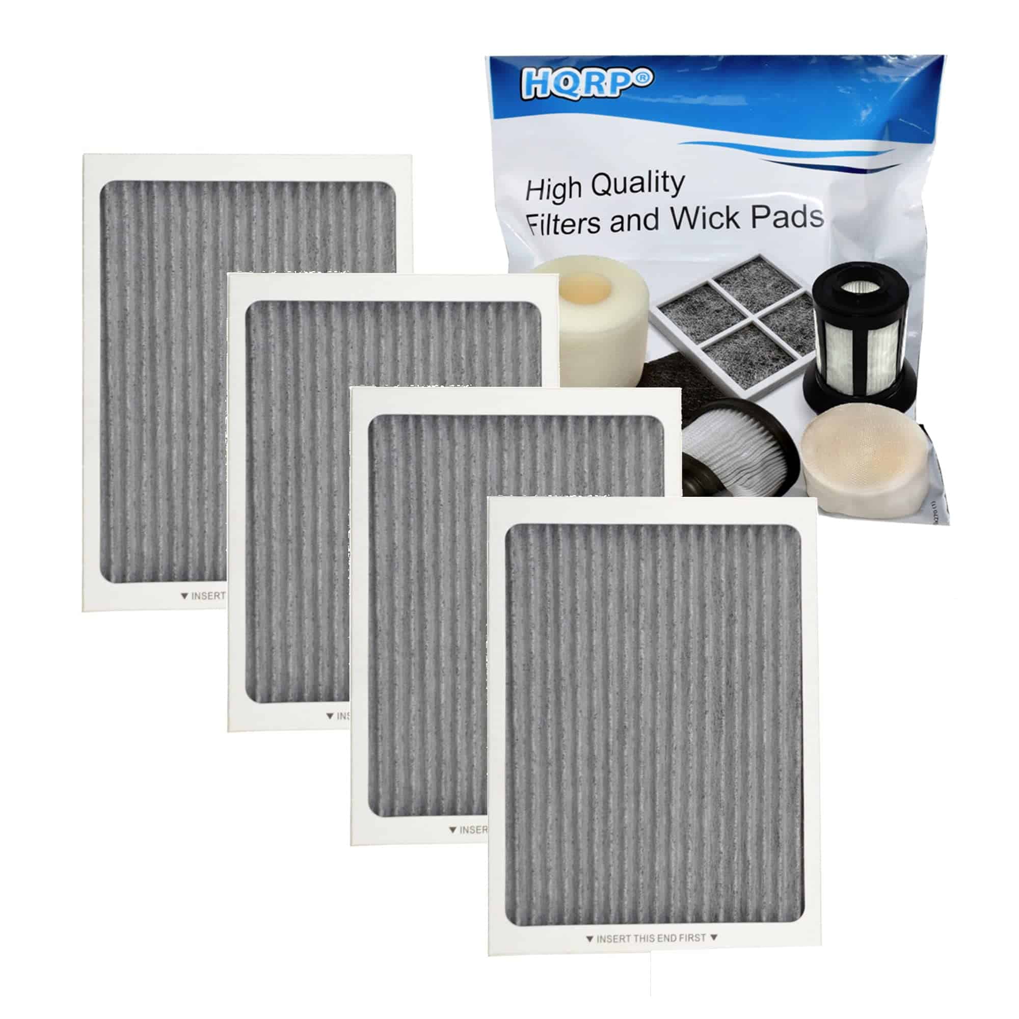 HQRP Paquete de 4 Filtros de Refrigerador Activados con