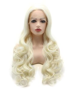 Pelucas Sintéticas de Encaje Frontal Onduladas Largas 26