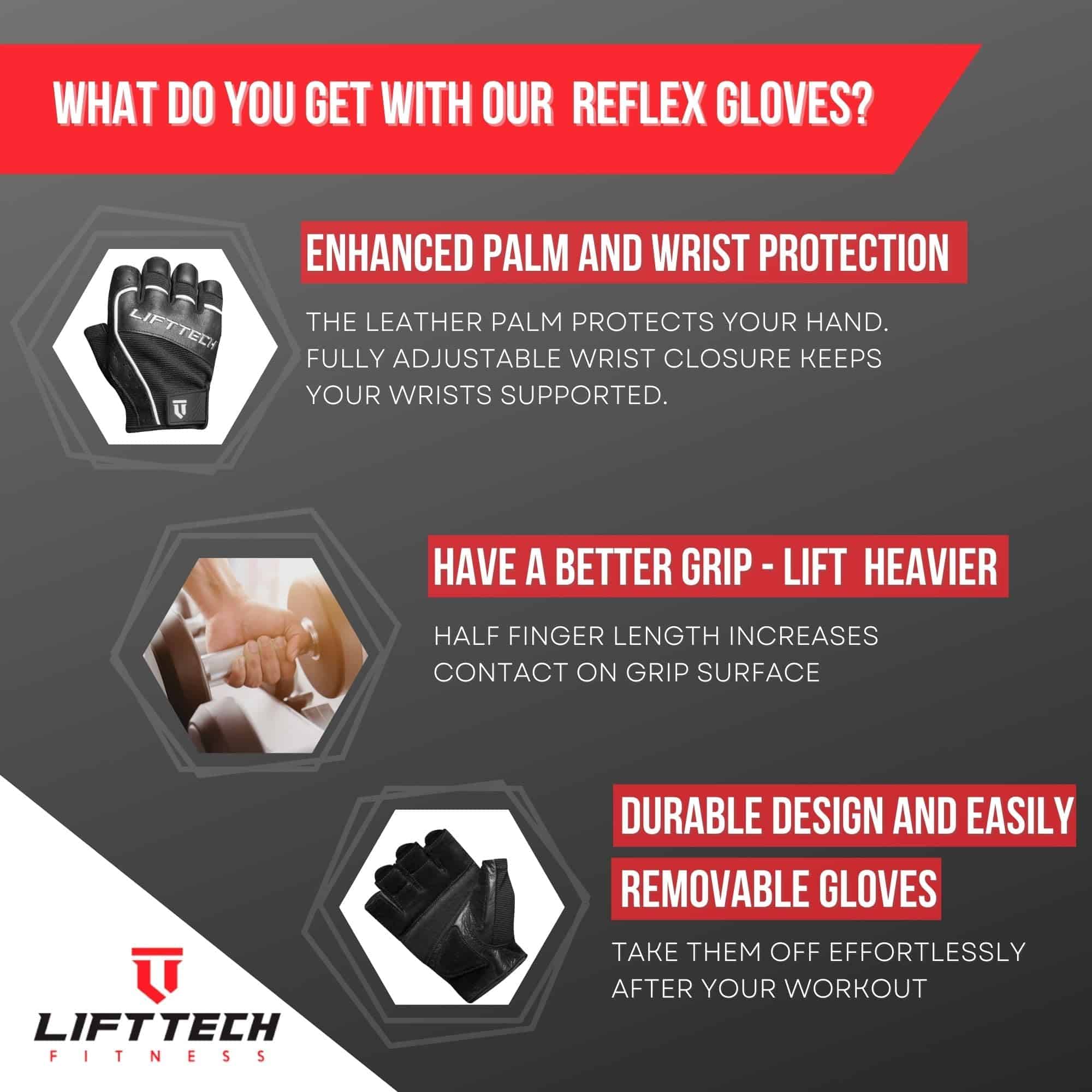 Guantes de Levantamiento de Pesas para -Negro - Imagen 4
