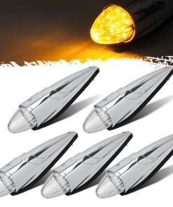 5pc Super Bright Amber Yellow 17 LED Clear Lens Torpedo