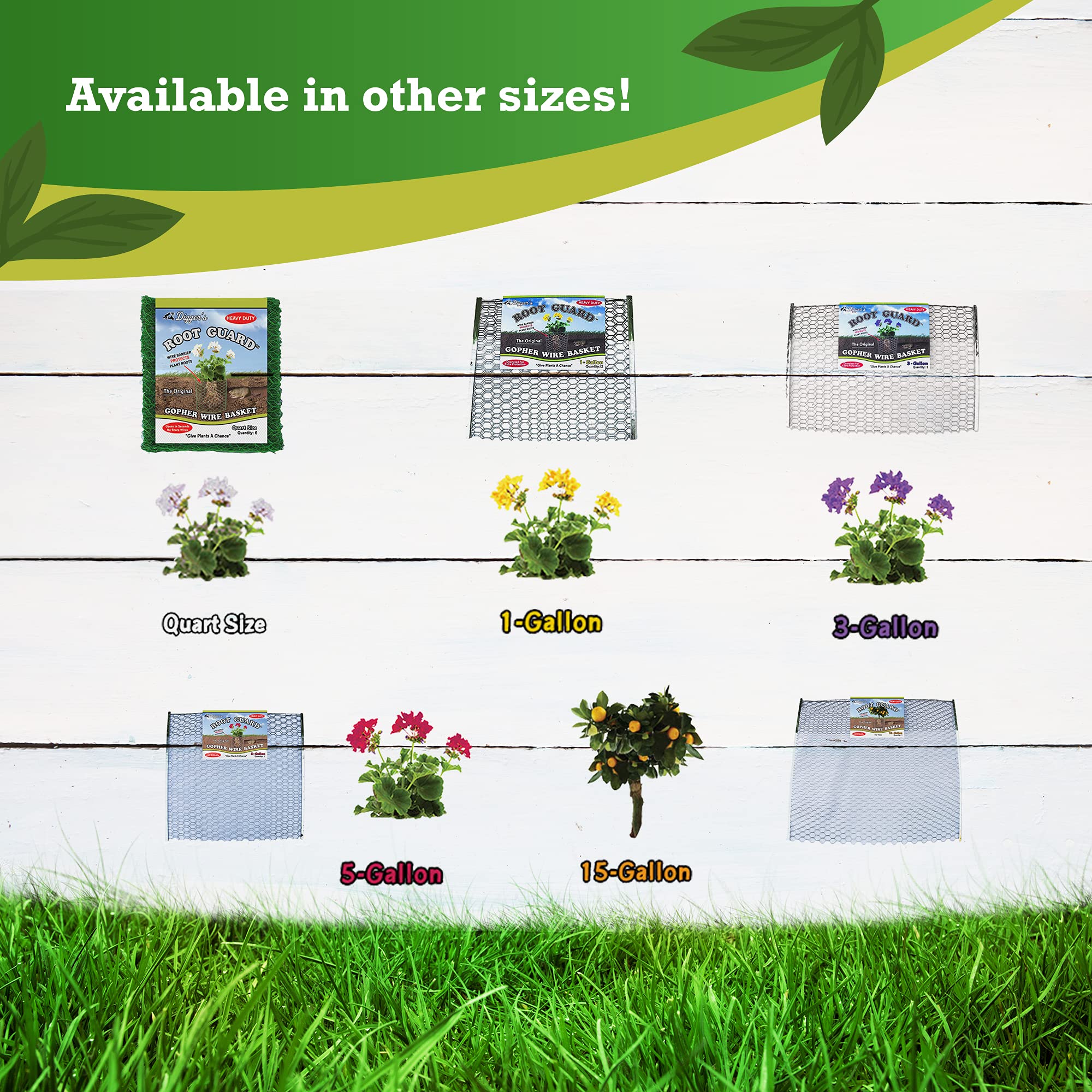 12 QTY Digger's RootGuardTM 3-Gallon Canastas de Alambre - Imagen 6