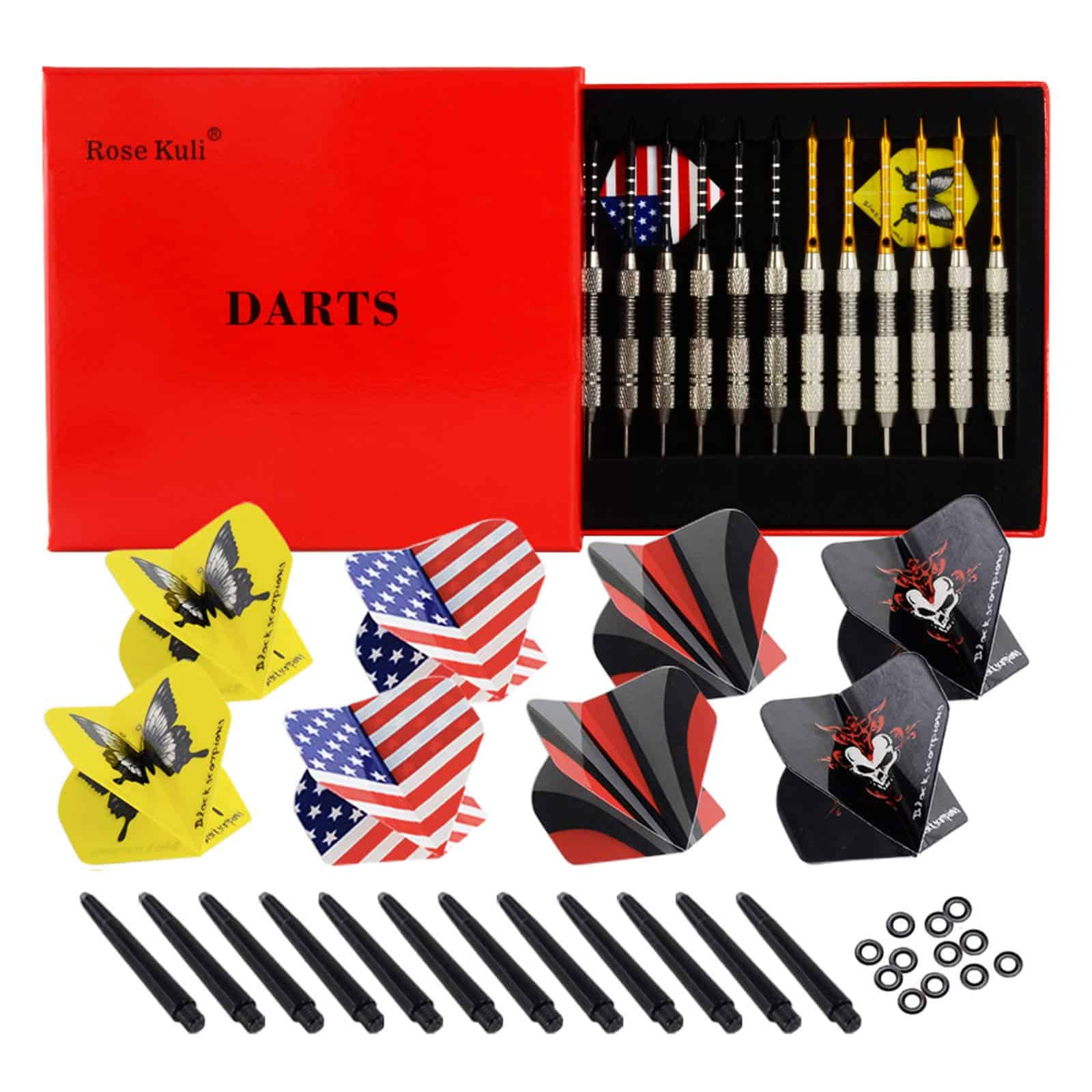 Set de Dardos de Punta de Acero Rose Kuli, 12 Pack 24 - Imagen 5