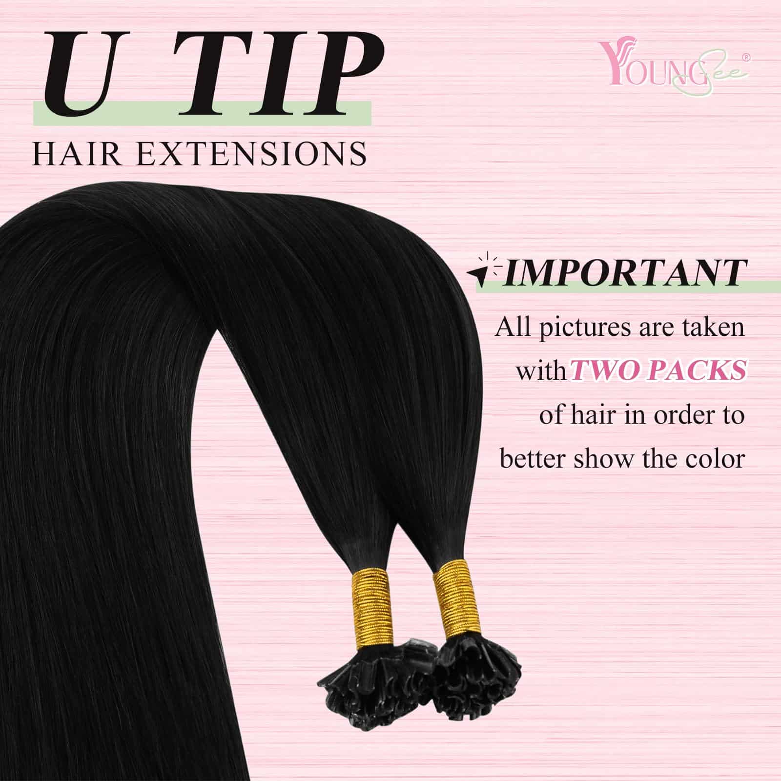 Extensiones de Cabello de Punta en Forma de U YoungSee - Imagen 3