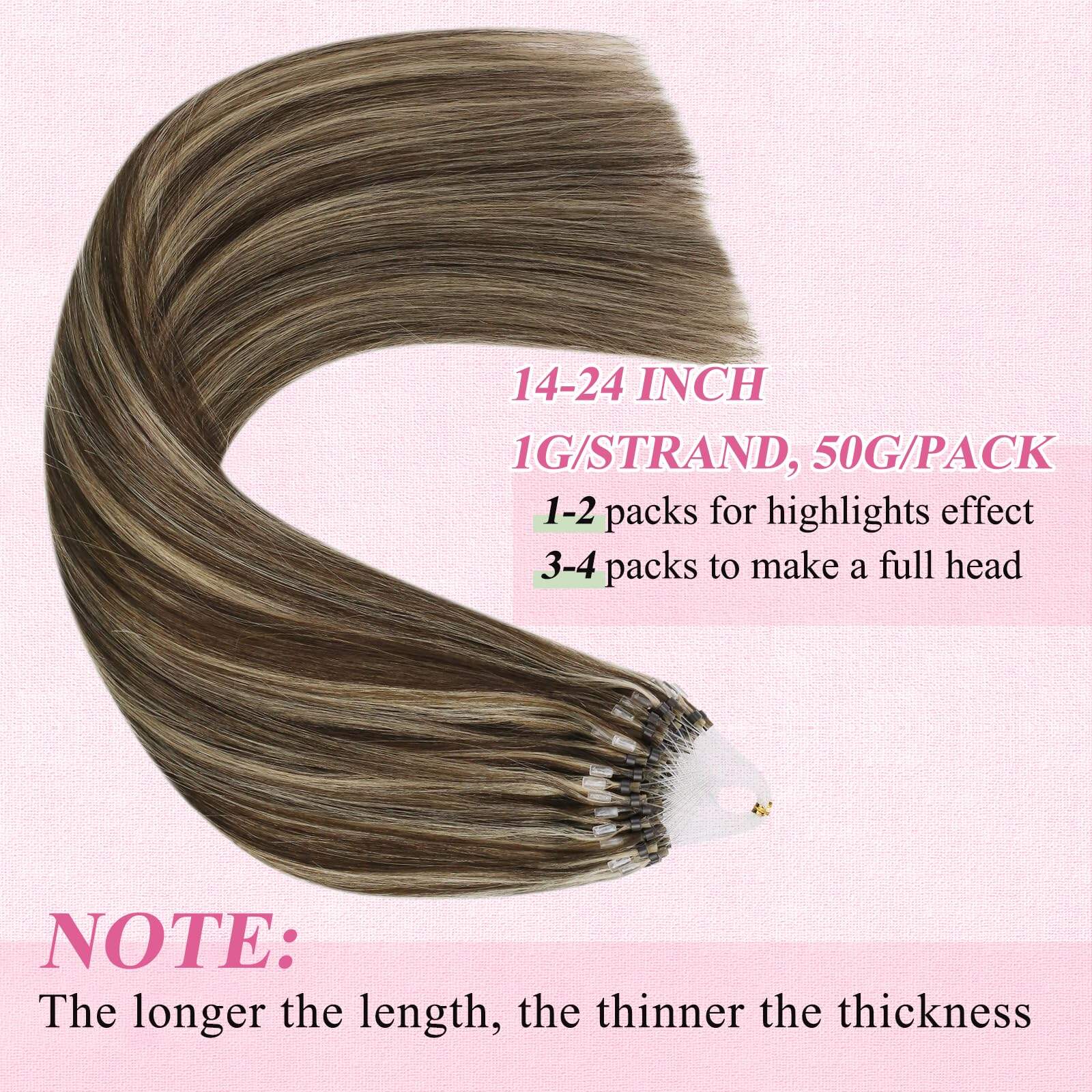 Extensiones de Cabello de Microlazos de Cabello Humano - Imagen 6