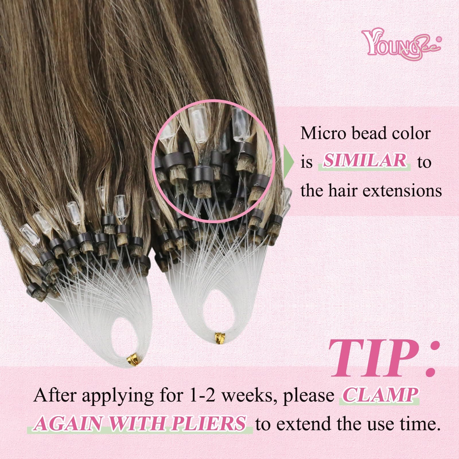 Extensiones de Cabello de Microlazos de Cabello Humano - Imagen 4