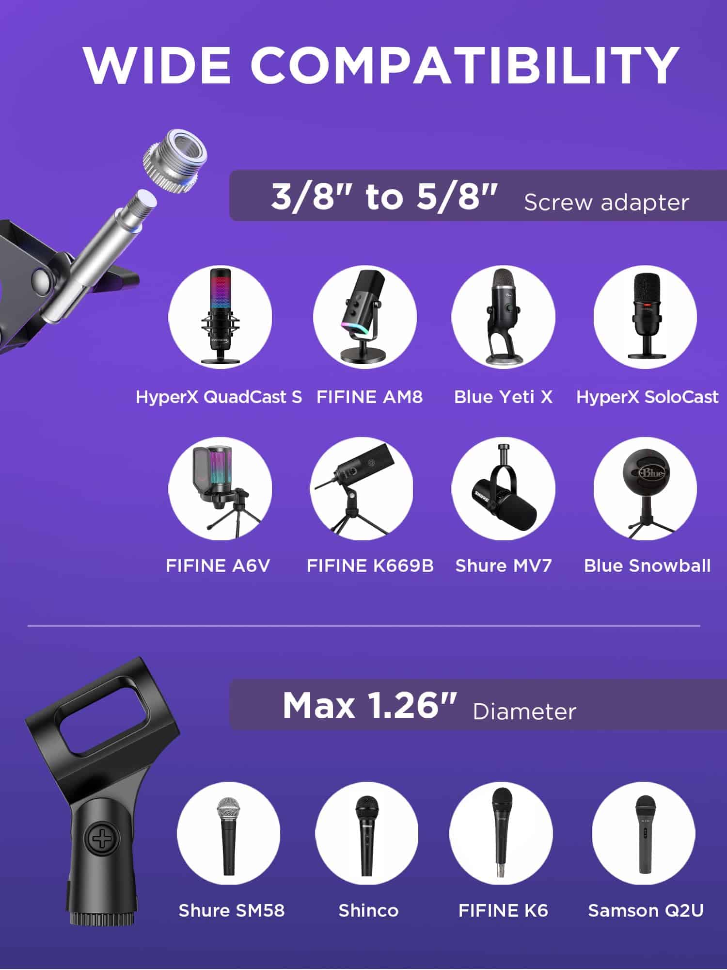 InnoGear Soporte de Micrófono para Blue Yeti, Soporte de - Imagen 7