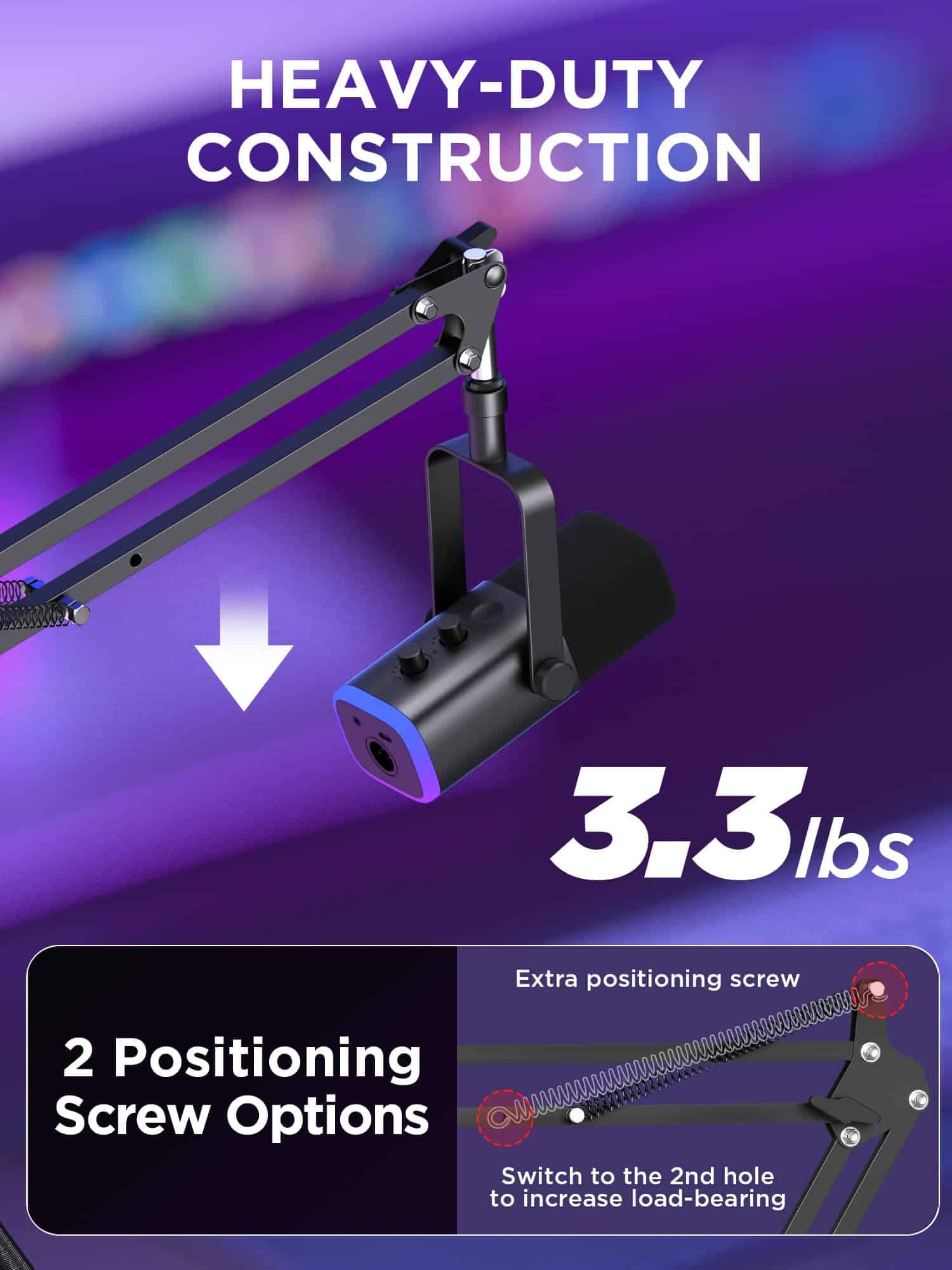 InnoGear Soporte de Micrófono para Blue Yeti, Soporte de - Imagen 3