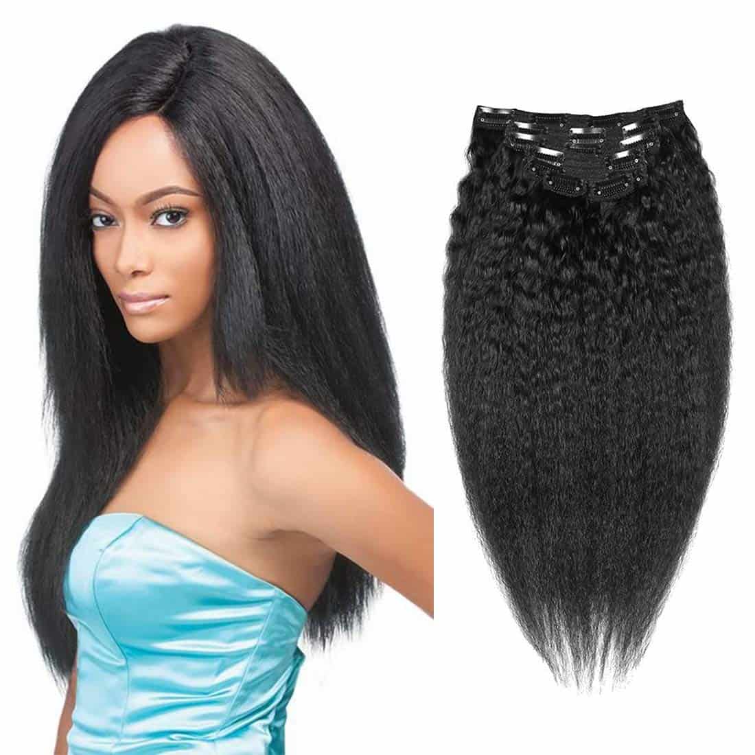 Extensiones de Cabello Afroamericano Negro Jet Kinky