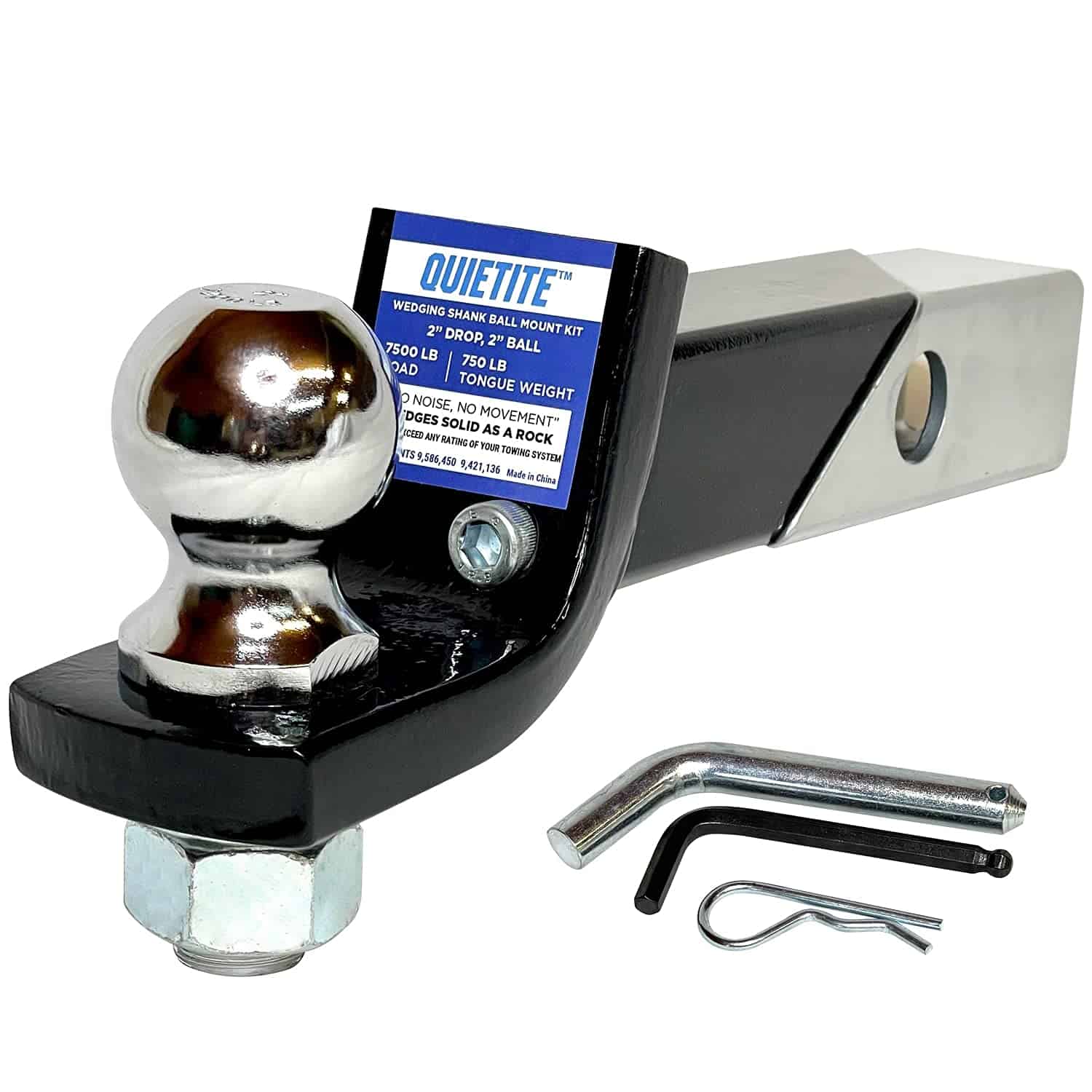 Kit de enganche de bola Quietite de 2 pulgadas + Combo de