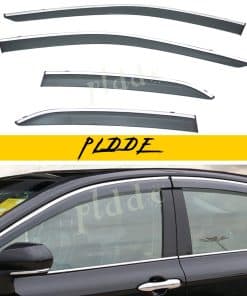 PLDDE 4pcs Viseras de Ventana de Humo con Moldura Cromada