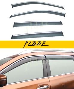 PLDDE 4pcs Humo Tinte con Moldura Cromada Ventana Viseras