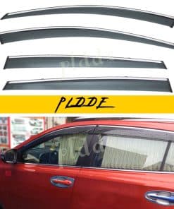 PLDDE 4pcs Humo Tintado Con Moldura Cromada Vent Viseras de