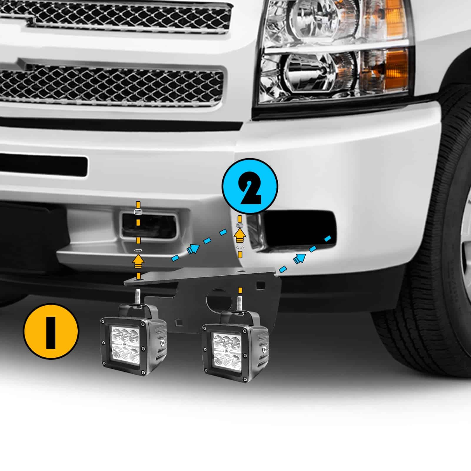 Kit de Luces LED de Niebla Dasen de 3 pulgadas 24W y - Imagen 3