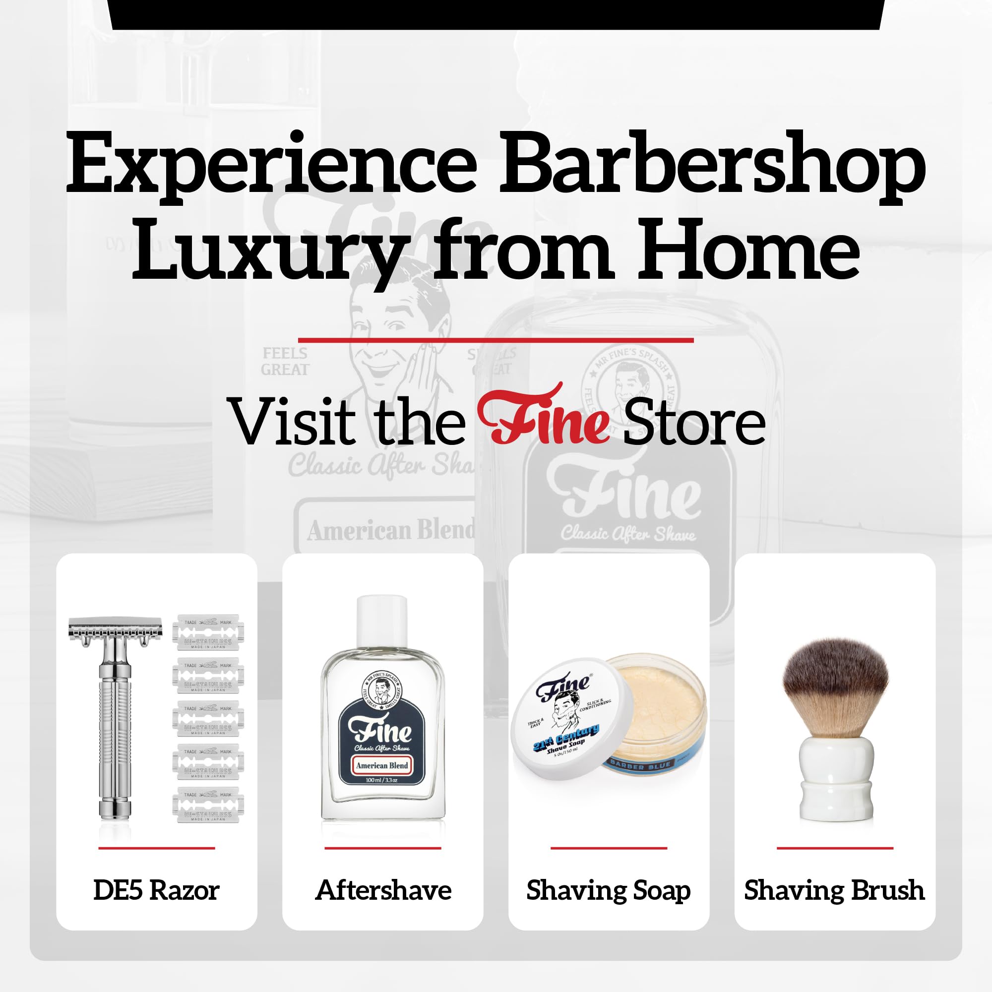 Brocha de Afeitar Fina, Fibras de Pelo de -Blanco - Imagen 6