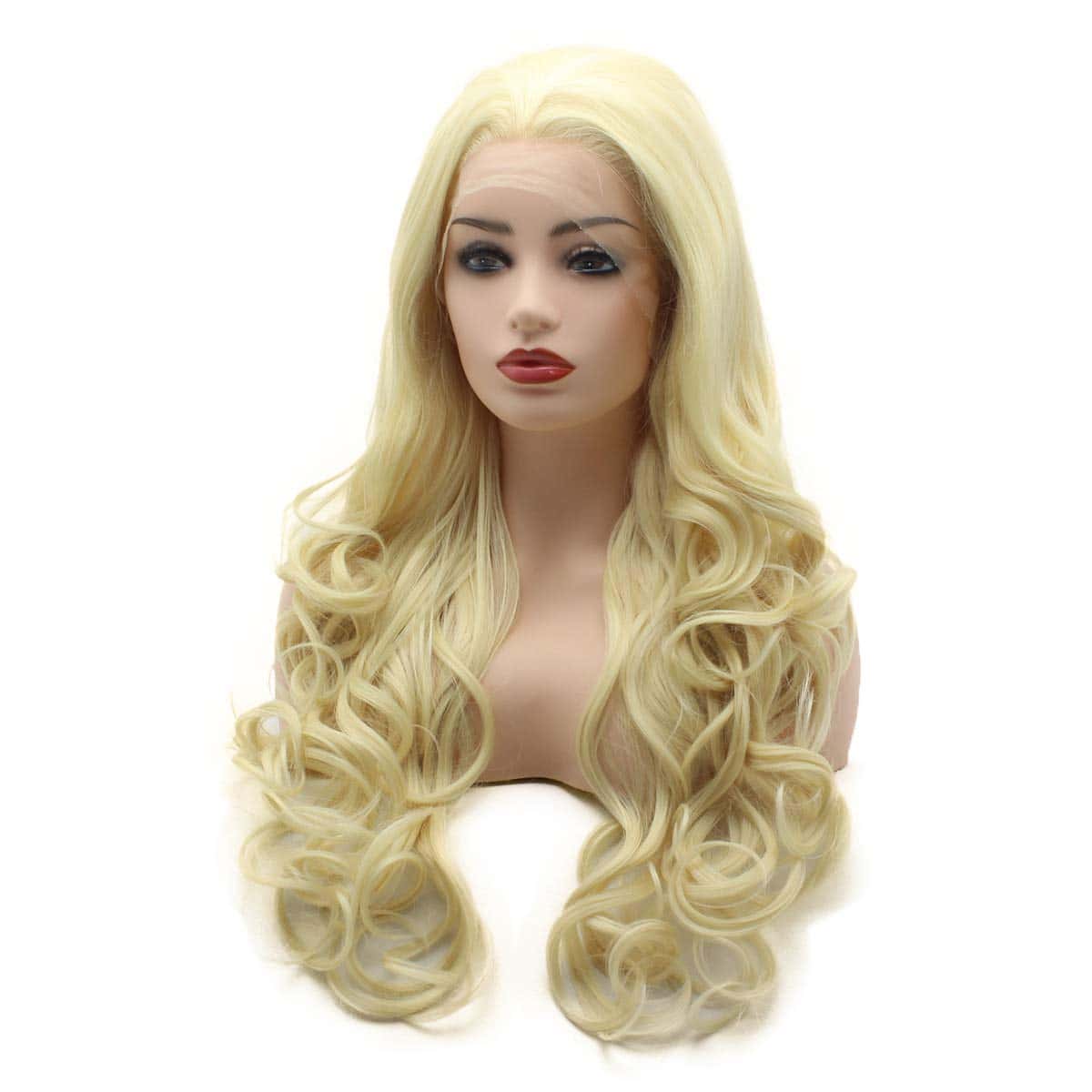 Pelucas Frontales de Encaje Sintético -Beige - Imagen 4