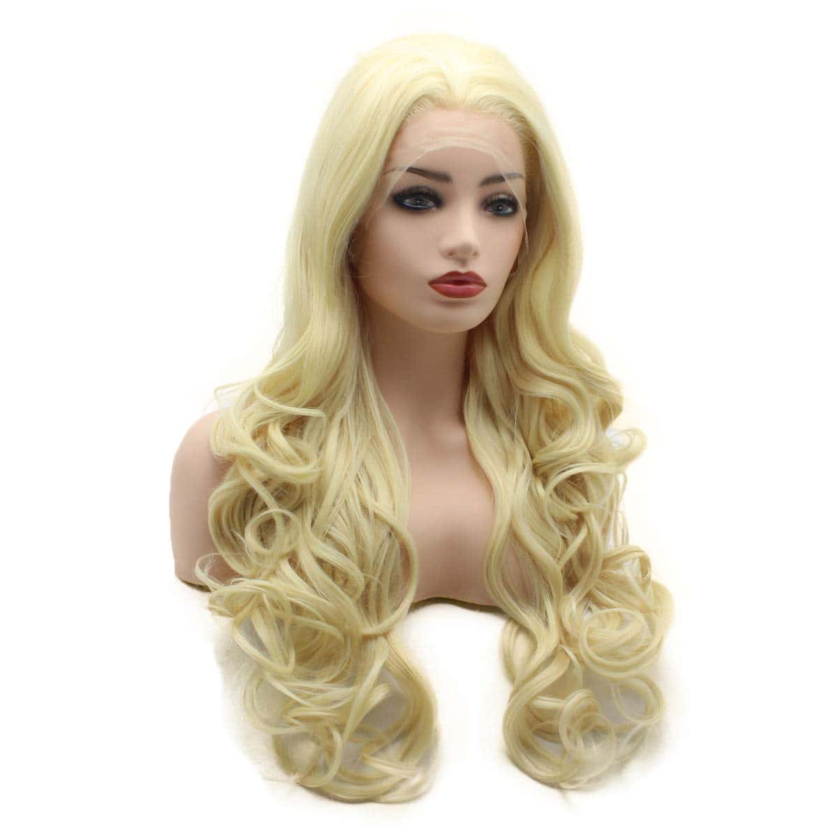 Pelucas Frontales de Encaje Sintético -Beige - Imagen 3