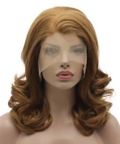 Pelucas de encaje sintético realistas de longitud media y