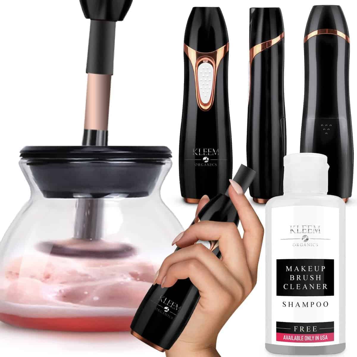 Limpiador Eléctrico de Brochas de Maquillaje Kleem Organics