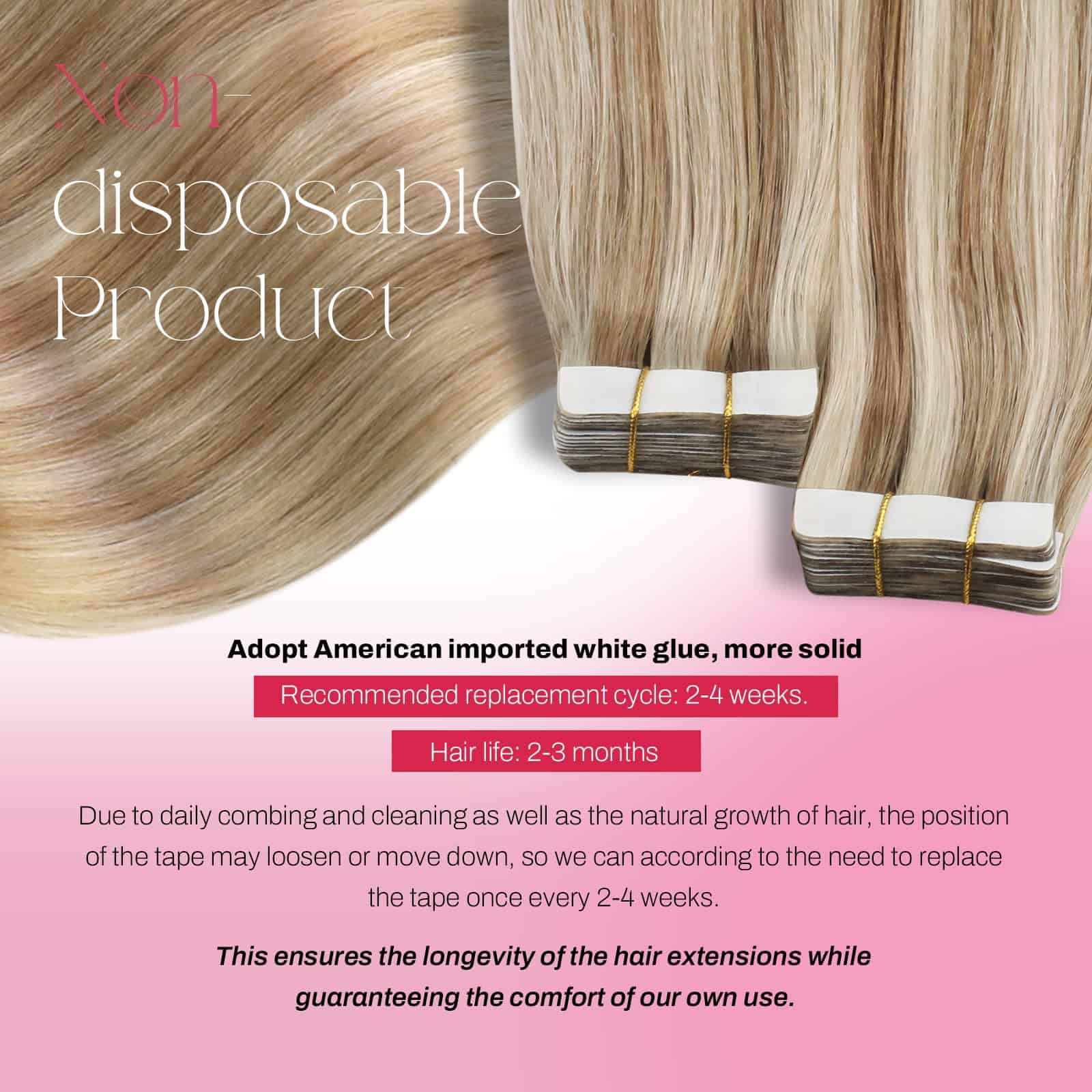 Extensiones de Cabello con Cinta Moresoo Cabello Humano - Imagen 4