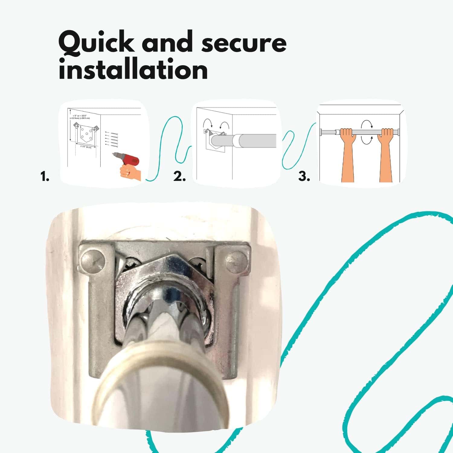 Soportes para barra de dominadas de puerta DreamGYM - Barra - Imagen 7