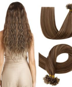 Extensiones de Cabello Remy en Punta U Balayage 16 Pulgadas