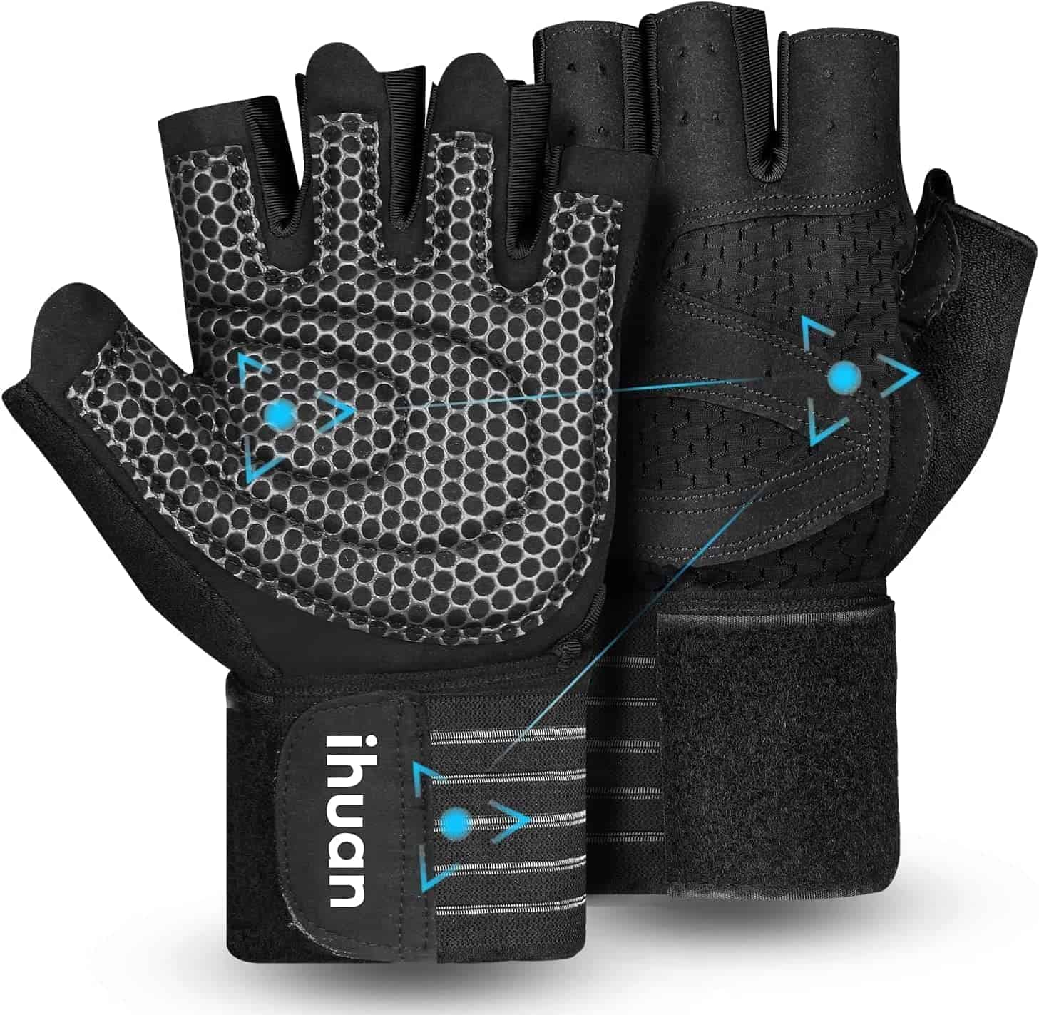 Guantes de levantamiento de pesas -Negro
